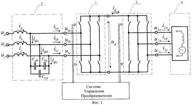 Устройство и способ управления обратимым преобразователем энергии переменного тока в энергию переменного тока (патент 2265947)