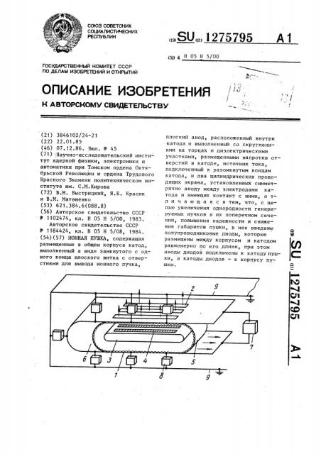 Ионная пушка (патент 1275795)