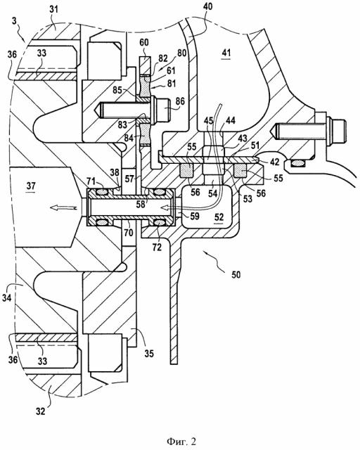 Вращающийся узел, содержащий передаточный механизм и систему распределения масла (патент 2664086)