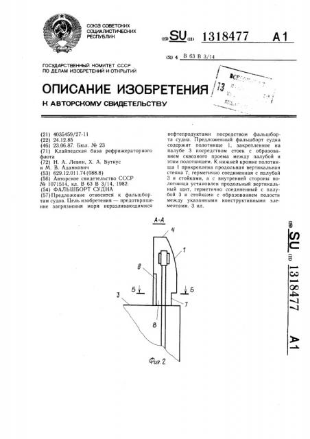 Фальшборт судна (патент 1318477)