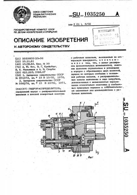 Гидрораспределитель (патент 1035250)