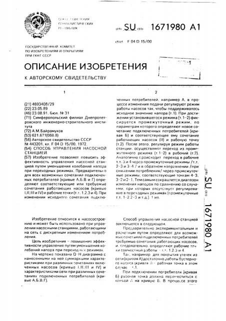 Способ управления насосной станцией (патент 1671980)