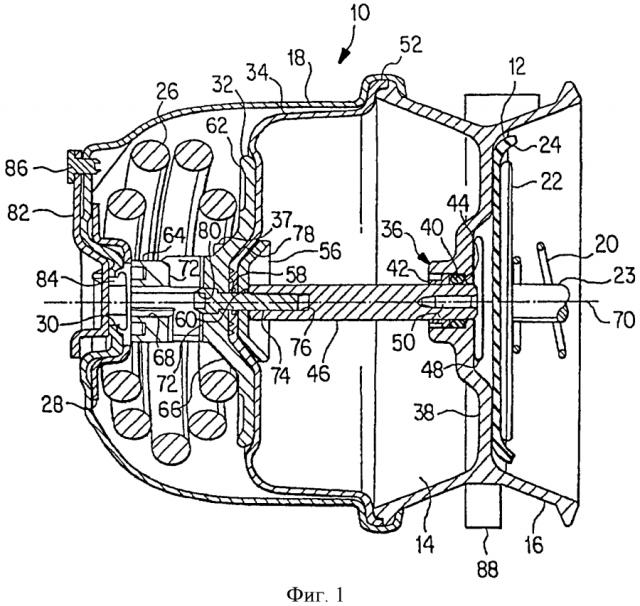 Прямое присоединение поршня стояночного тормоза к штоку толкателя переходника (патент 2594313)
