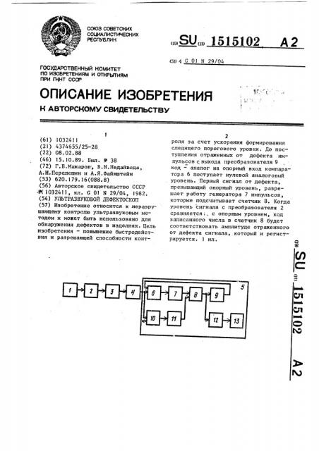 Ультразвуковой дефектоскоп (патент 1515102)