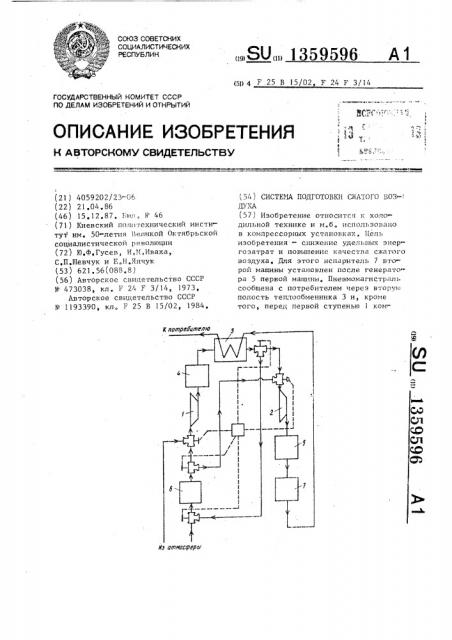 Система подготовки сжатого воздуха (патент 1359596)