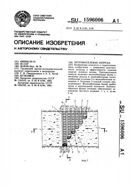 Противоселевая запруда (патент 1596006)