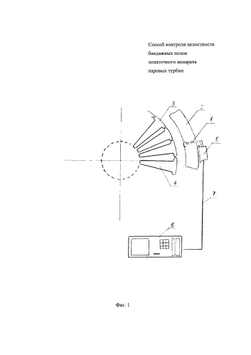 Способ контроля целостности бандажных полок лопаточного аппарата паровых турбин (патент 2591477)