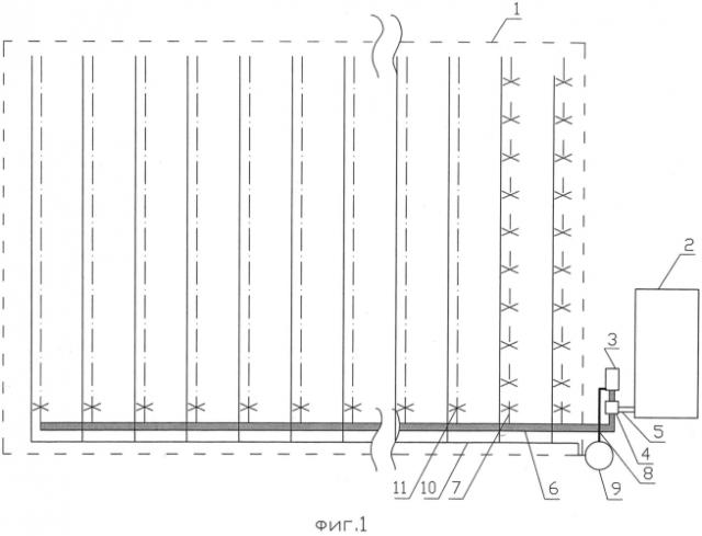 Оросительная сеть для регулирования фитоклимата поля (патент 2567521)