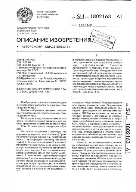 Способ замера природного пластового давления (патент 1802163)