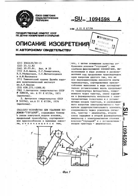 Устройство для удаления коконов-глухарей (патент 1094598)