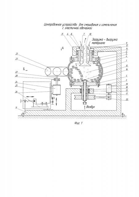Центробежное устройство для смешивания и измельчения с эластичной обечайкой (патент 2657900)