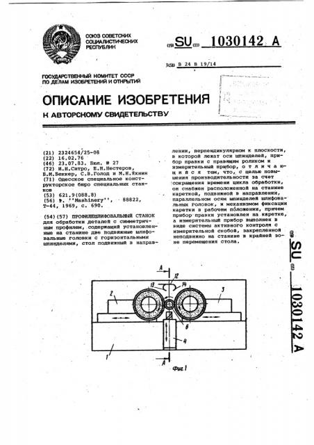 Профилешлифовальный станок (патент 1030142)