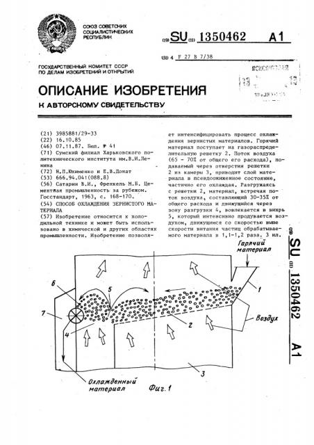 Способ охлаждения зернистого материала (патент 1350462)