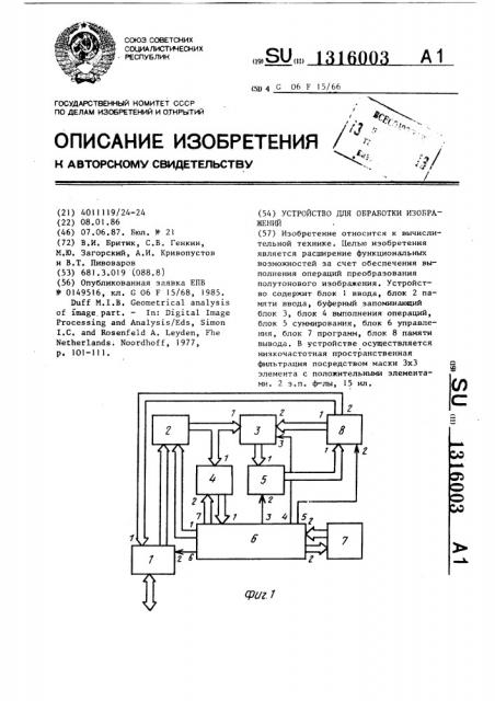 Устройство для обработки изображений (патент 1316003)