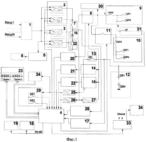 Модульная система бесперебойного электропитания потребителей постоянным током (патент 2533204)