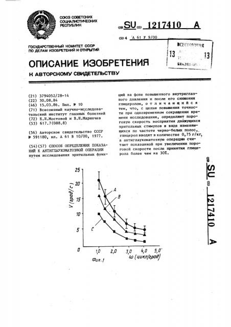 Способ определения показаний к антиглаукоматозной операции (патент 1217410)