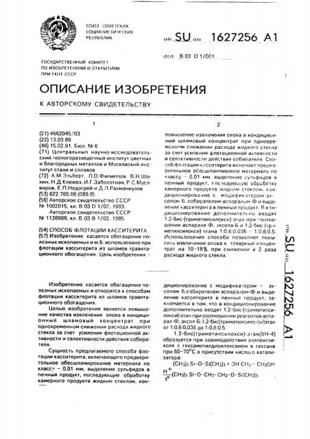 Способ флотации касситерита (патент 1627256)