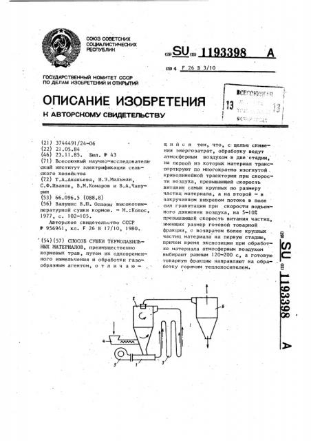 Способ сушки термолабильных материалов (патент 1193398)