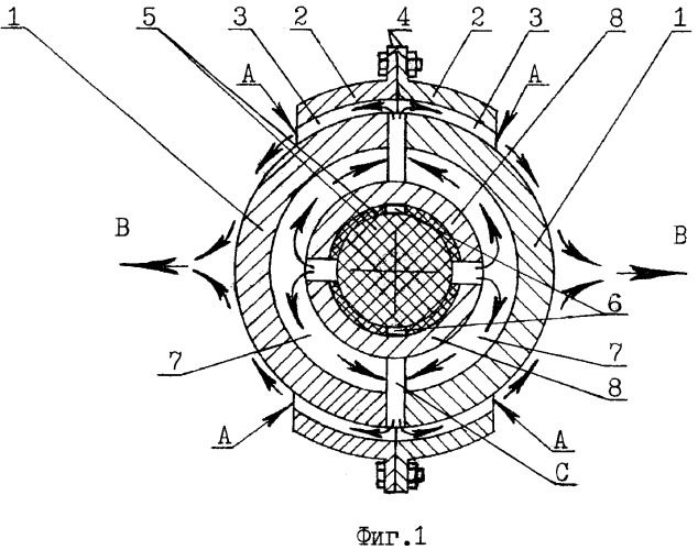 Устройство однозарядной самообжимающейся компрессионной бомбы с зарядом бризантных вв, формирующей при срабатывании в окружающей среде два противоположно расходящихся линейных поражающих канала, и устройство трехзарядной бомбы, формирующей при срабатывании наряду с указанными линейными поражающими каналами перпендикулярный им центральный плоский круглый поражающий канал (варианты) (патент 2333453)