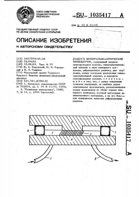 Интегрально-оптический тензодатчик (патент 1035417)