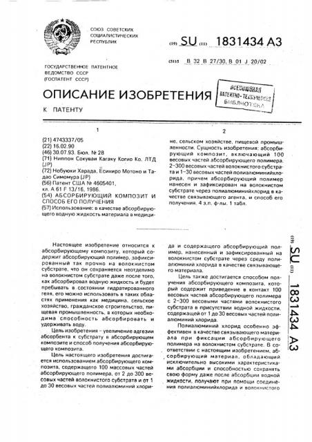 Абсорбирующий композит и способ его получения (патент 1831434)