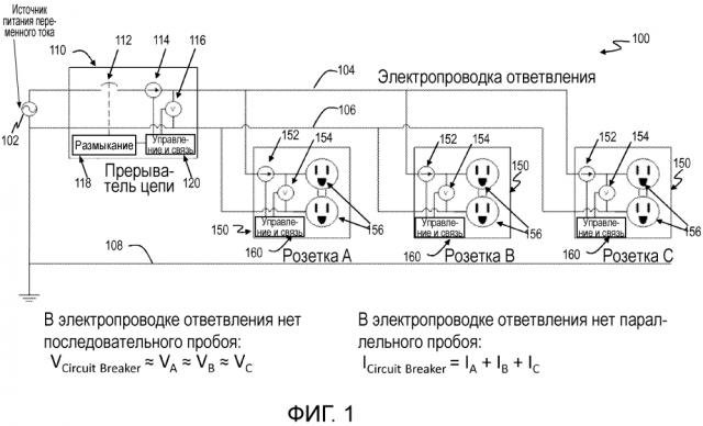 Распределенная защита от дугового пробоя между выводным устройством и прерывателем цепи (патент 2654046)