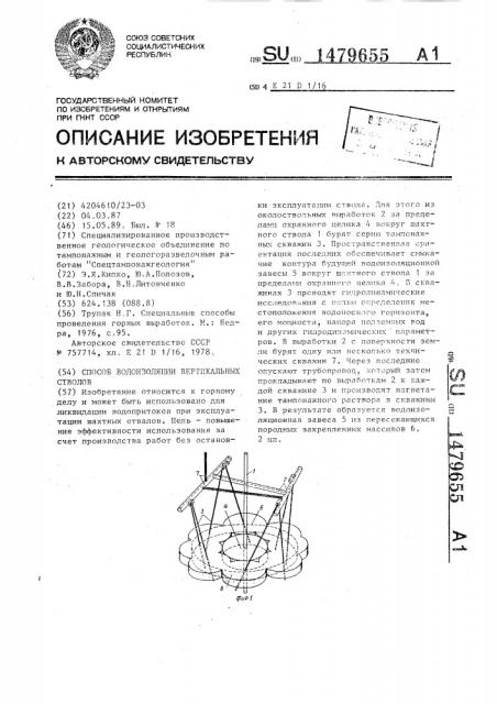 Способ водоизоляции вертикальных стволов (патент 1479655)