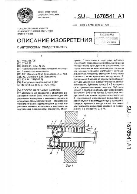 Способ нарезания канавок (патент 1678541)