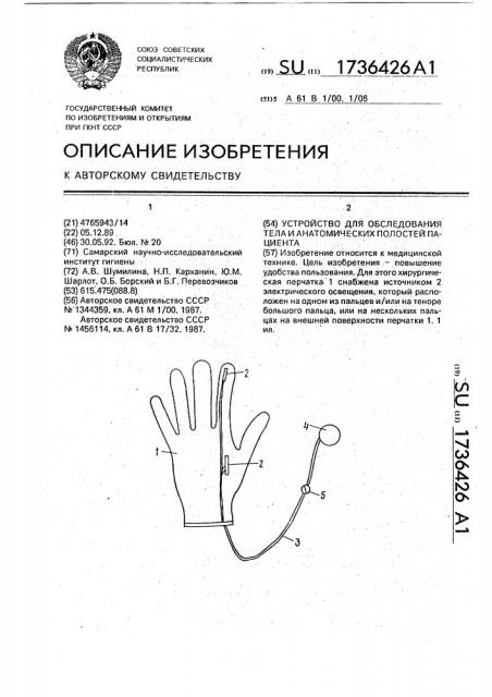Устройство для обследования тела и анатомических полостей пациента (патент 1736426)