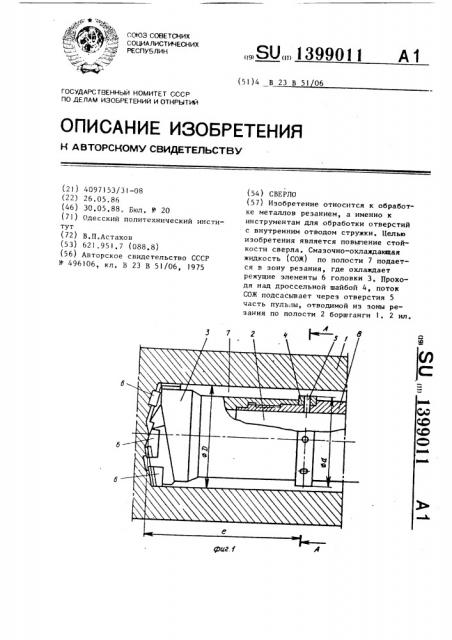 Сверло (патент 1399011)