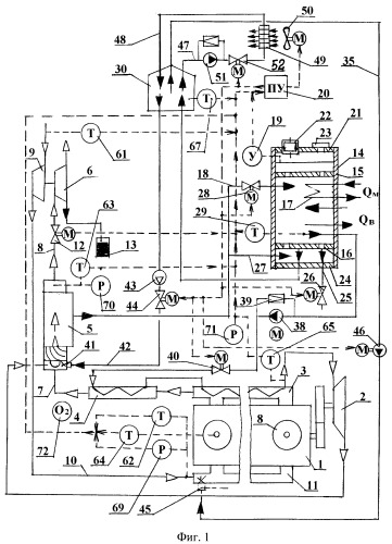 Способ работы комбинированного двигателя и его устройство с двухфазным рабочим телом (патент 2370658)