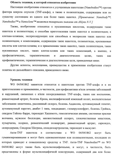 Улучшенные нанотела против фактора некроза опухоли-альфа (патент 2464276)