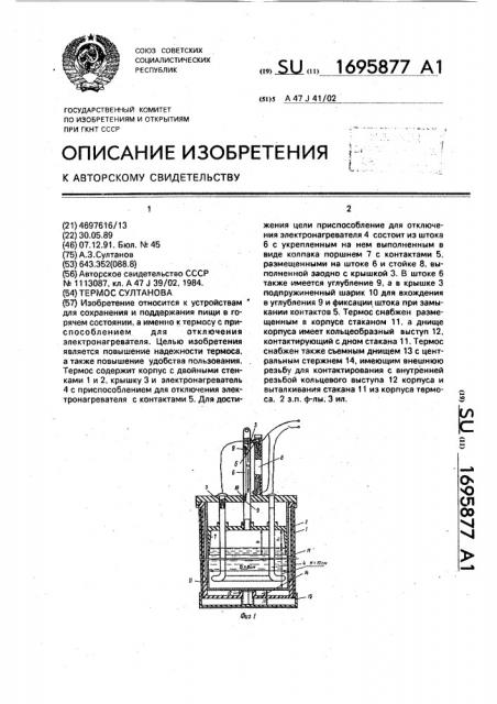 Термос султанова (патент 1695877)