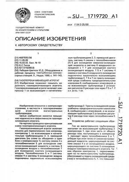 Газоперекачивающий агрегат (патент 1719720)