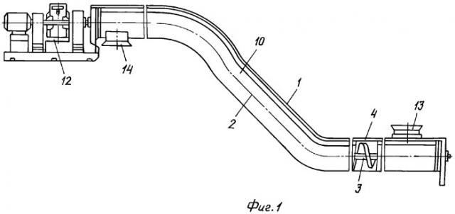 Винтовой конвейер для транспортировки сыпучих грузов (патент 2289538)