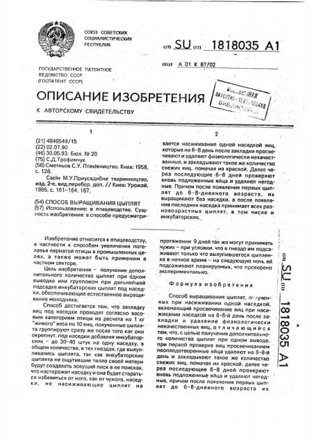 Способ выращивания цыплят (патент 1818035)