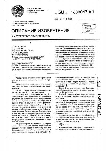Торцовая щетка (патент 1680047)