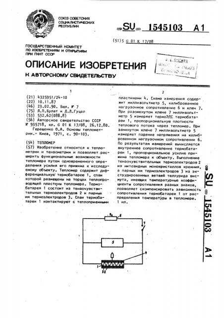 Тепломер (патент 1545103)
