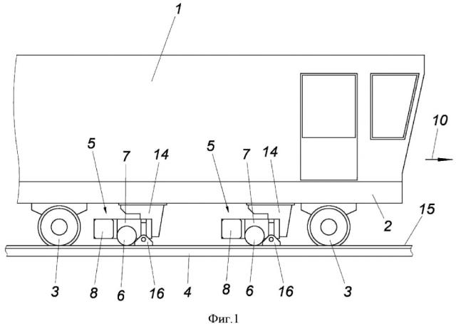 Рельсовое транспортное средство с устройством для чистовой обработки поверхности качения рельсов железнодорожной колеи (патент 2660104)