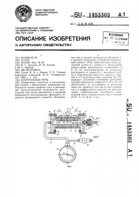 Контрольная течь (патент 1483303)