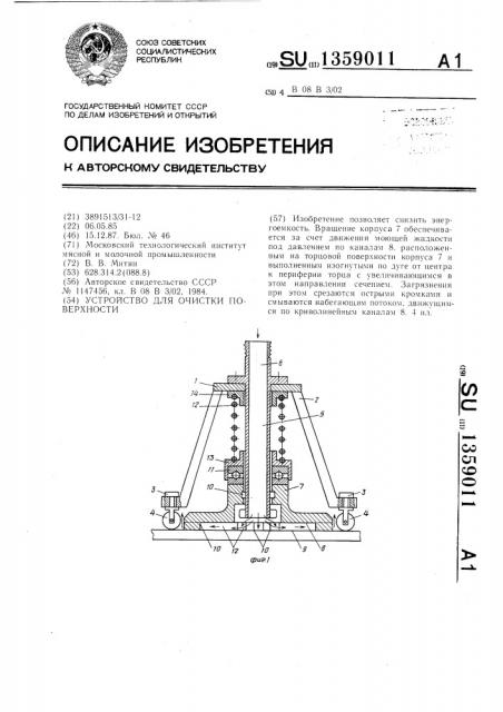 Устройство для очистки поверхности (патент 1359011)