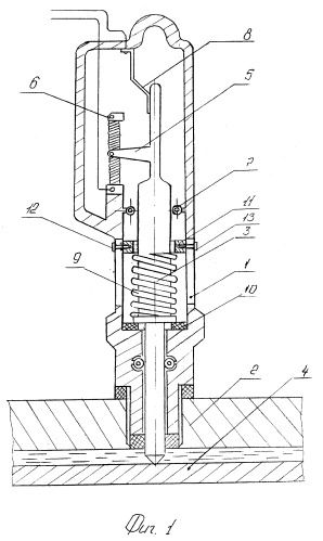 Устройство для определения вибрации гильзы цилиндра двигателя внутреннего сгорания с жидкостным охлаждением (патент 2292025)