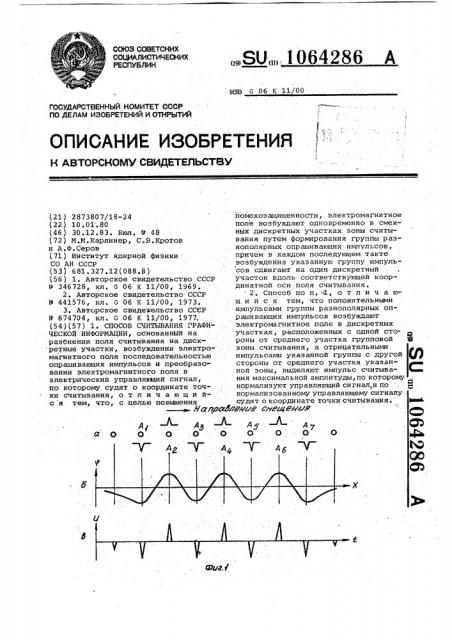 Способ считывания графической информации (патент 1064286)