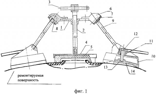 Устройство для временной заделки пробоин и трещин в заполненных жидкостью жестких конструкциях любой формы и конфигурации (патент 2557648)
