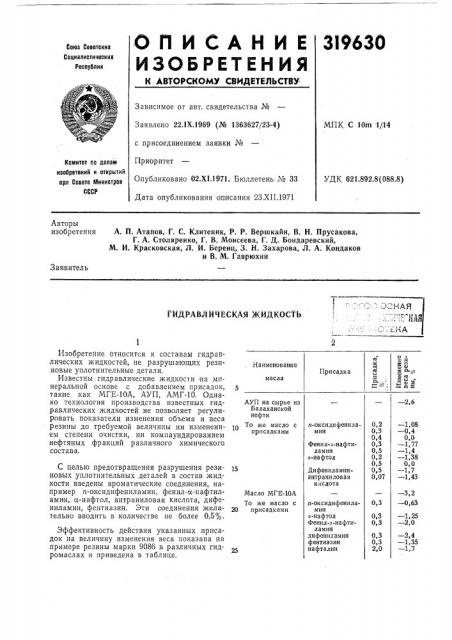 Патент ссср  319630 (патент 319630)