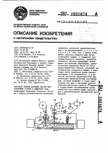 Способ дуговой сварки мартенситных сталей в защитном газе (патент 1031674)