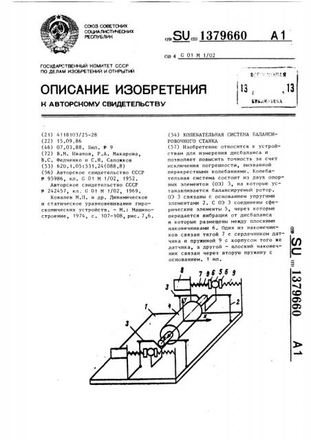 Колебательная система балансировочного станка (патент 1379660)