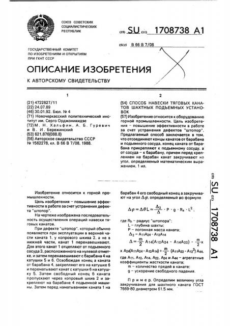 Способ навески тяговых канатов шахтных подъемных установок (патент 1708738)