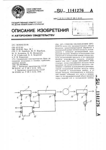Способ охлаждения продукта (патент 1141276)