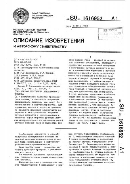 Способ получения авиационного топлива (патент 1616952)